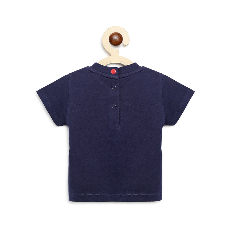 Boys Medium Blue Printed Short Sleeve T-shirt image number null